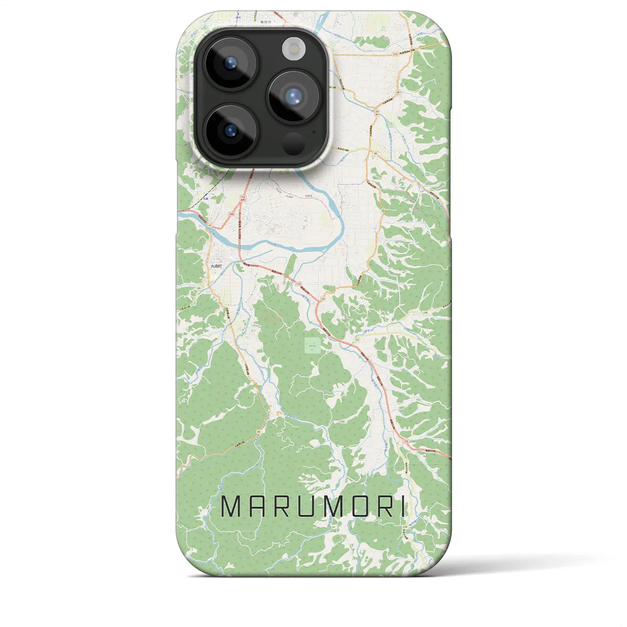 【丸森】地図柄iPhoneケース（バックカバータイプ・ナチュラル）iPhone 15 Pro Max 用