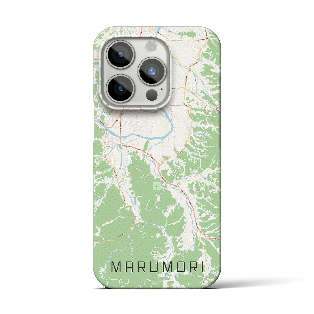 【丸森】地図柄iPhoneケース（バックカバータイプ・ナチュラル）iPhone 15 Pro 用