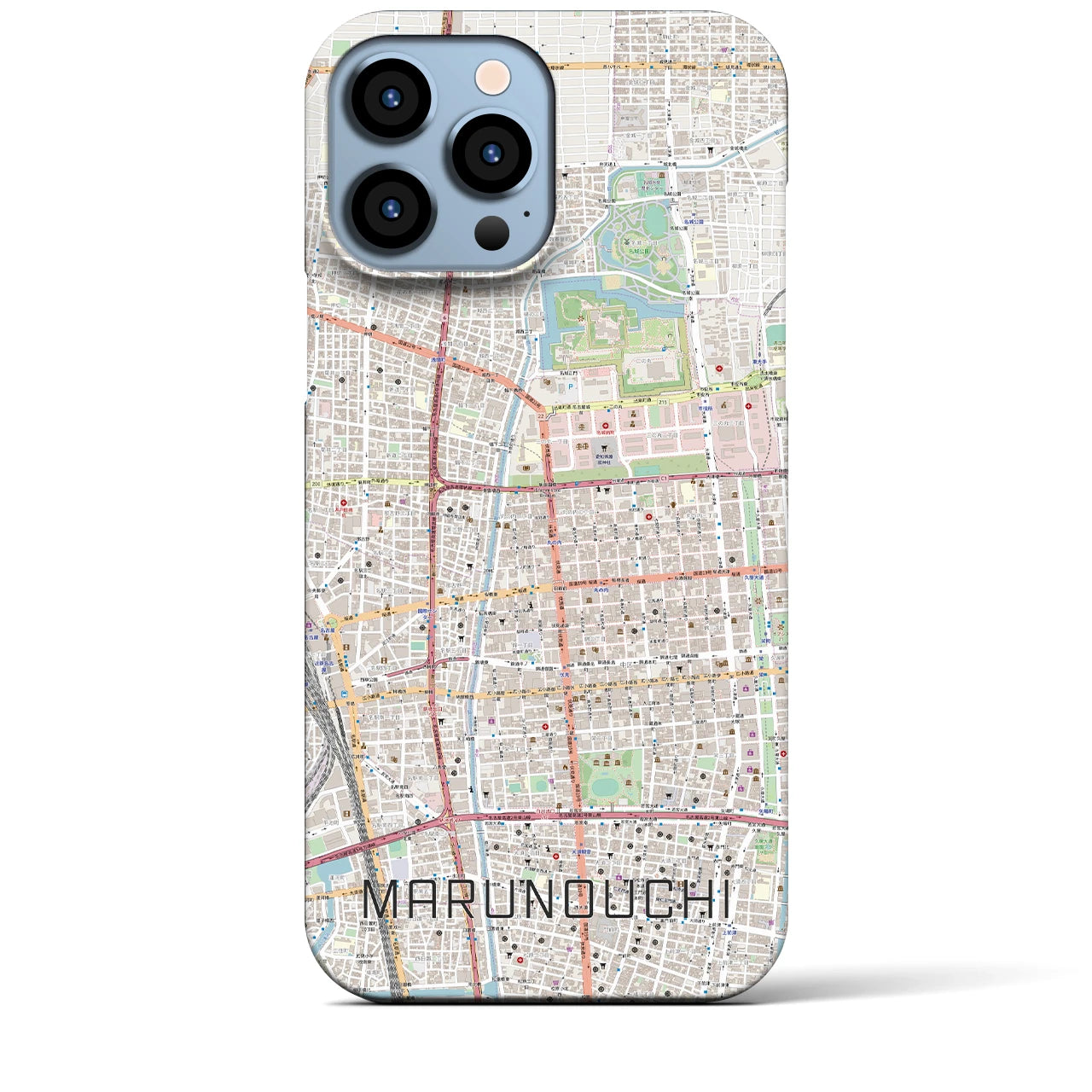 【丸の内】地図柄iPhoneケース（バックカバータイプ・ナチュラル）iPhone 13 Pro Max 用
