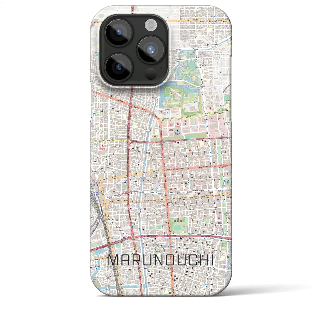【丸の内】地図柄iPhoneケース（バックカバータイプ・ナチュラル）iPhone 15 Pro Max 用