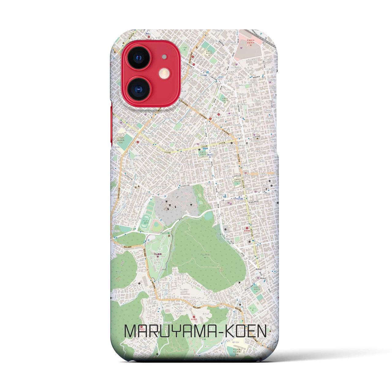 【円山公園】地図柄iPhoneケース（バックカバータイプ・ナチュラル）iPhone 11 用