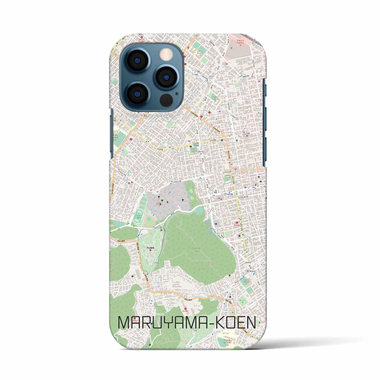 【円山公園】地図柄iPhoneケース（バックカバータイプ・ナチュラル）iPhone 12 / 12 Pro 用