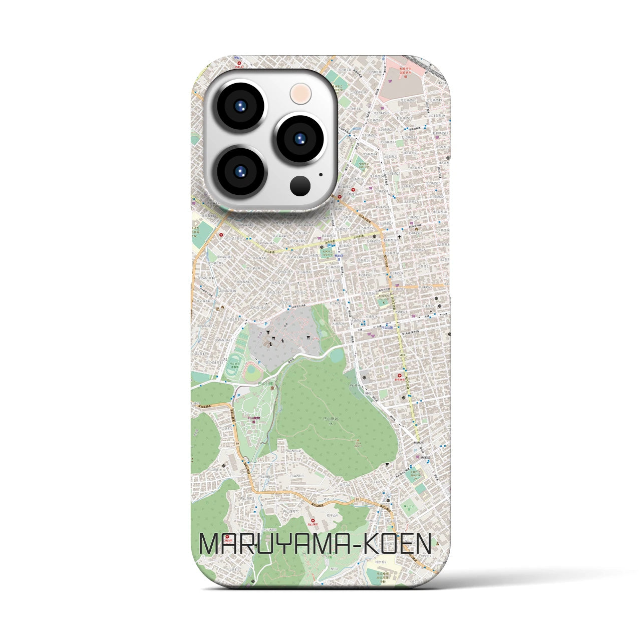 【円山公園】地図柄iPhoneケース（バックカバータイプ・ナチュラル）iPhone 13 Pro 用