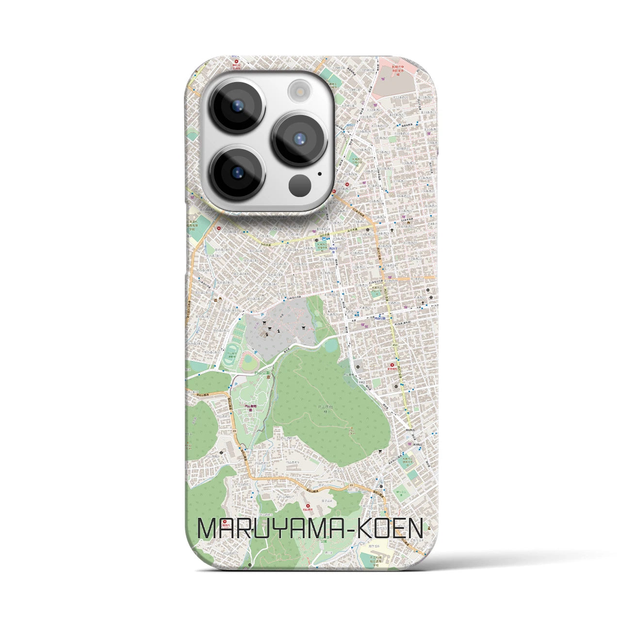 【円山公園】地図柄iPhoneケース（バックカバータイプ・ナチュラル）iPhone 14 Pro 用