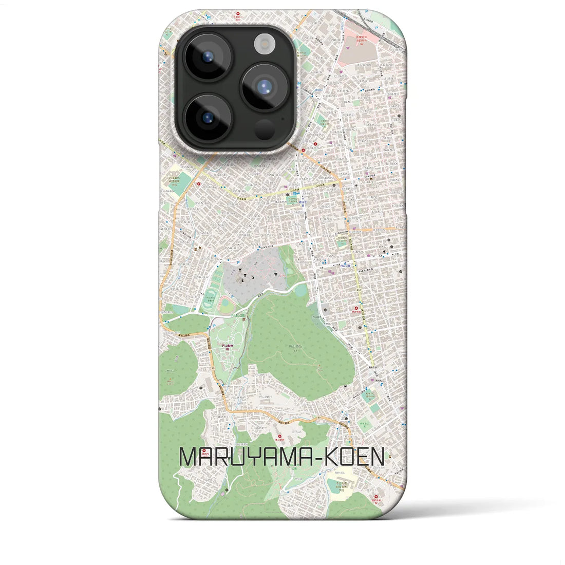【円山公園】地図柄iPhoneケース（バックカバータイプ・ナチュラル）iPhone 15 Pro Max 用