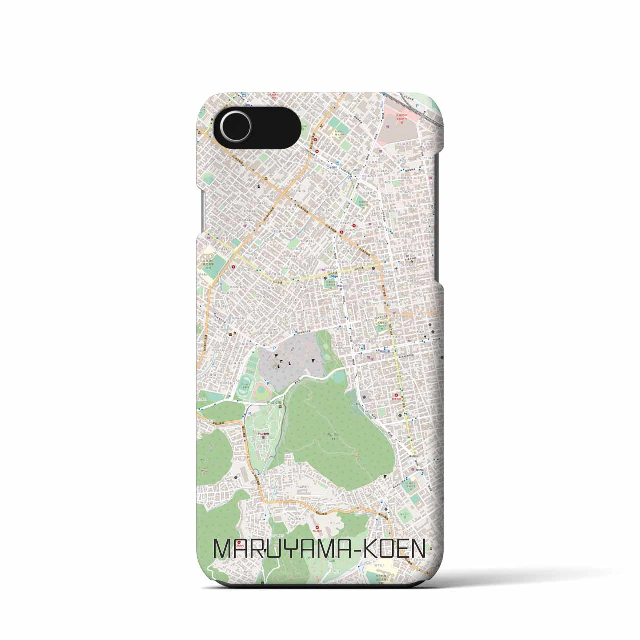 【円山公園】地図柄iPhoneケース（バックカバータイプ・ナチュラル）iPhone SE（第3 / 第2世代） / 8 / 7 / 6s / 6 用