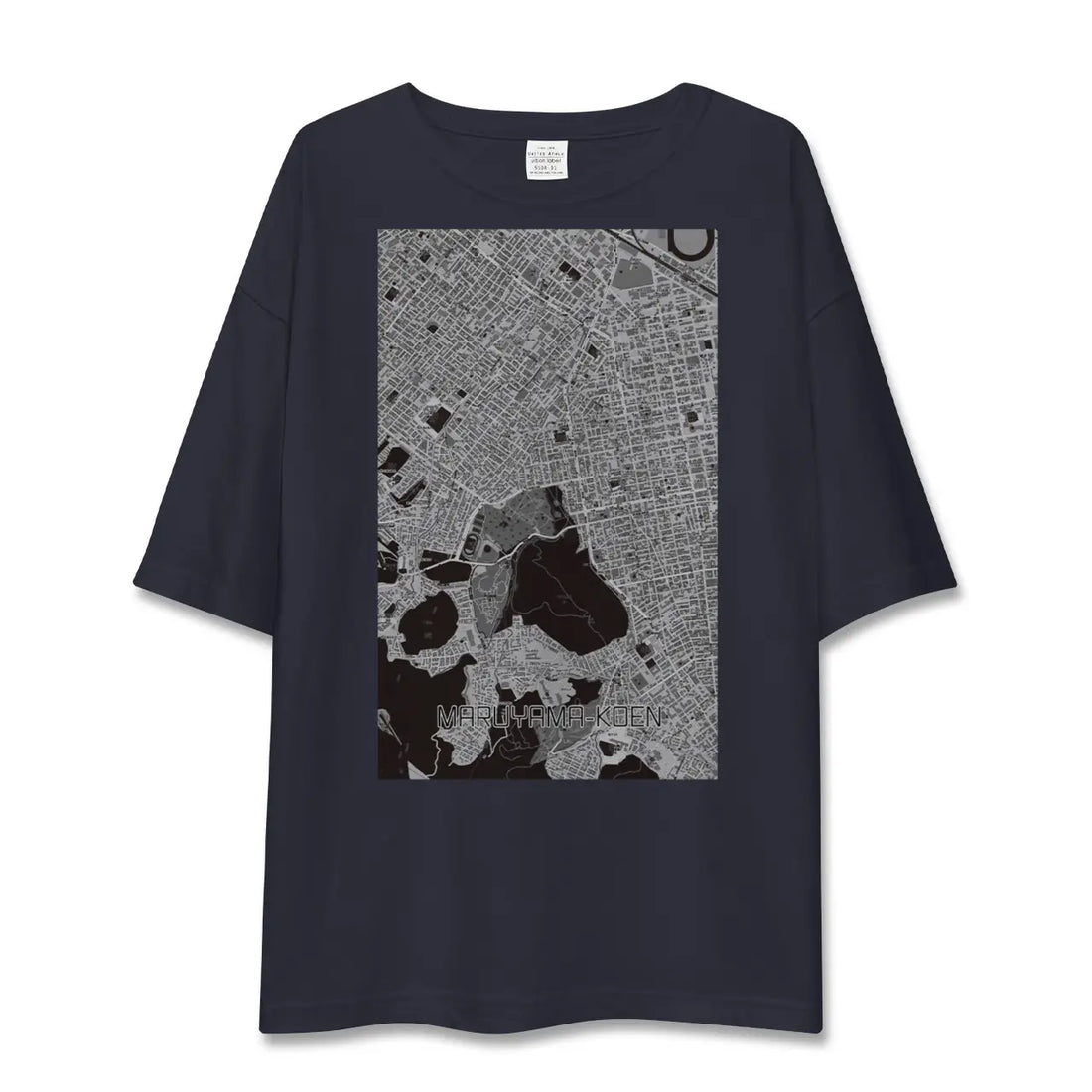 【円山公園（北海道）】地図柄ビッグシルエットTシャツ