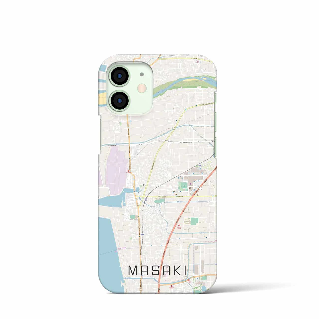 【松前】地図柄iPhoneケース（バックカバータイプ・ナチュラル）iPhone 12 mini 用