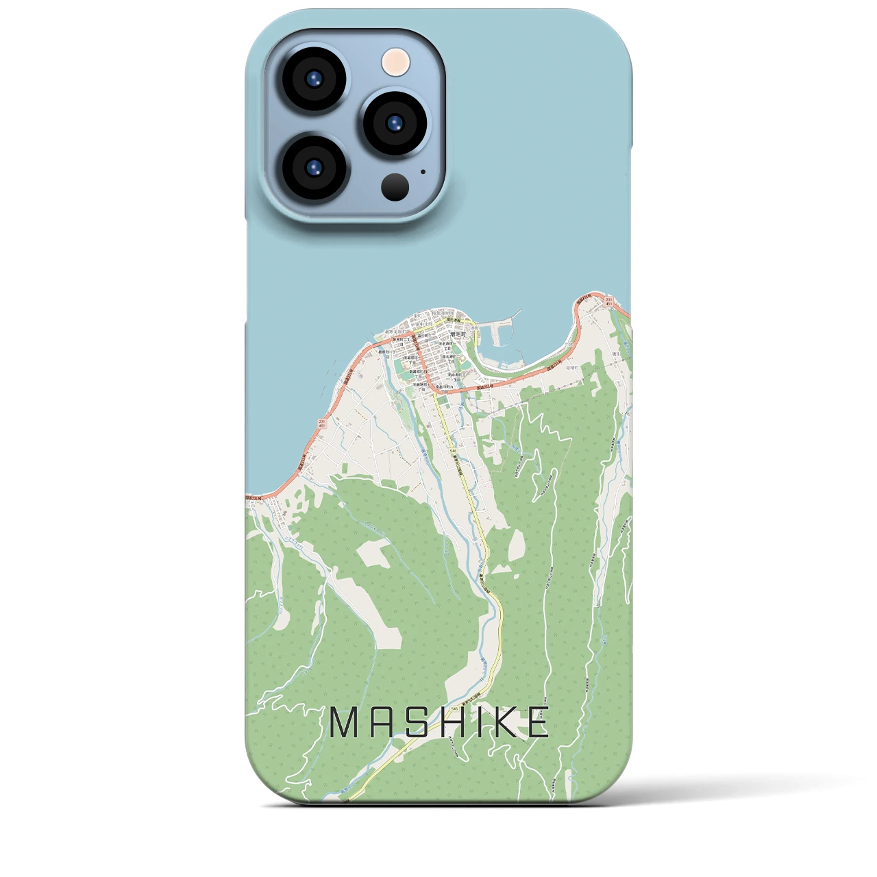 【増毛】地図柄iPhoneケース（バックカバータイプ・ナチュラル）iPhone 13 Pro Max 用