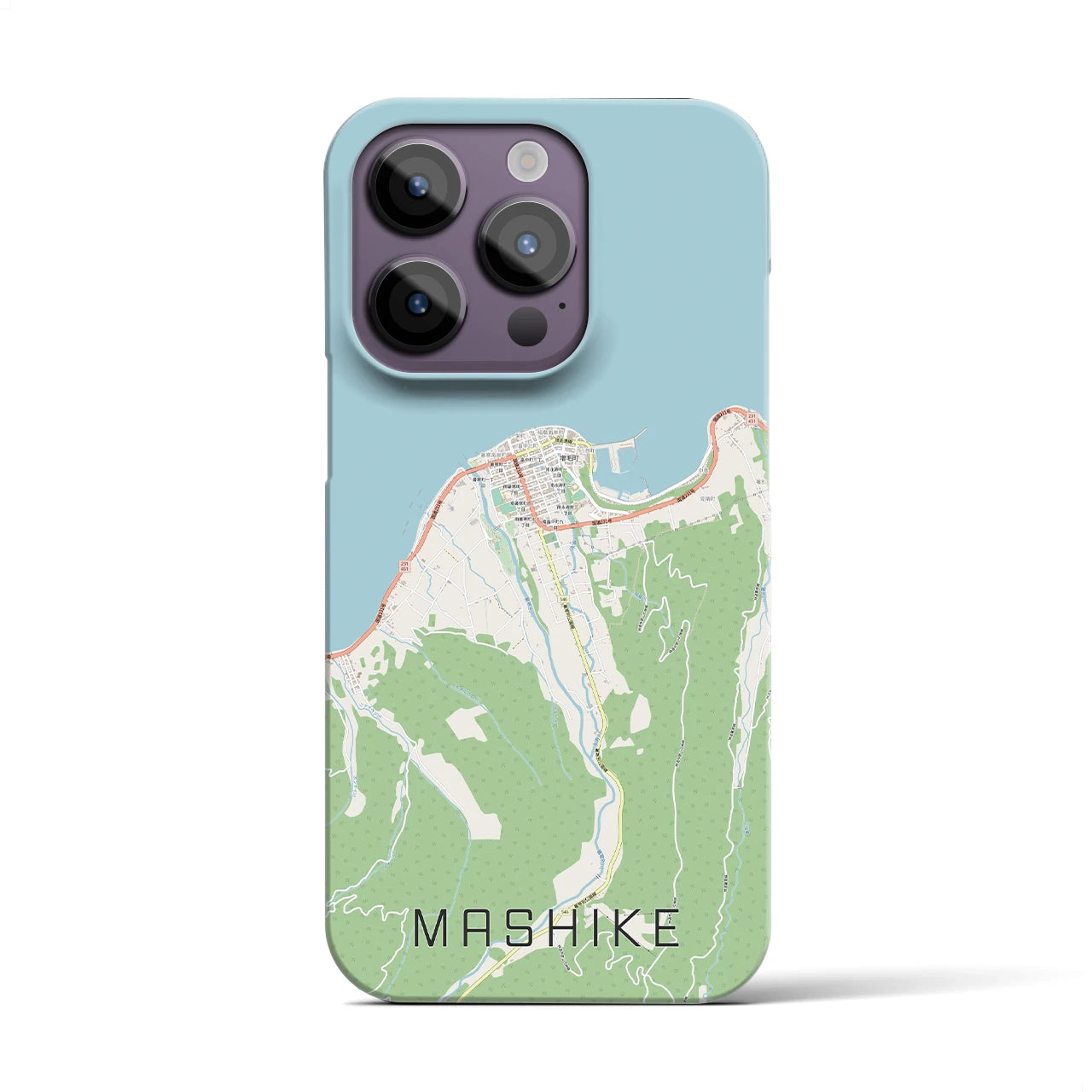 【増毛】地図柄iPhoneケース（バックカバータイプ・ナチュラル）iPhone 14 Pro 用
