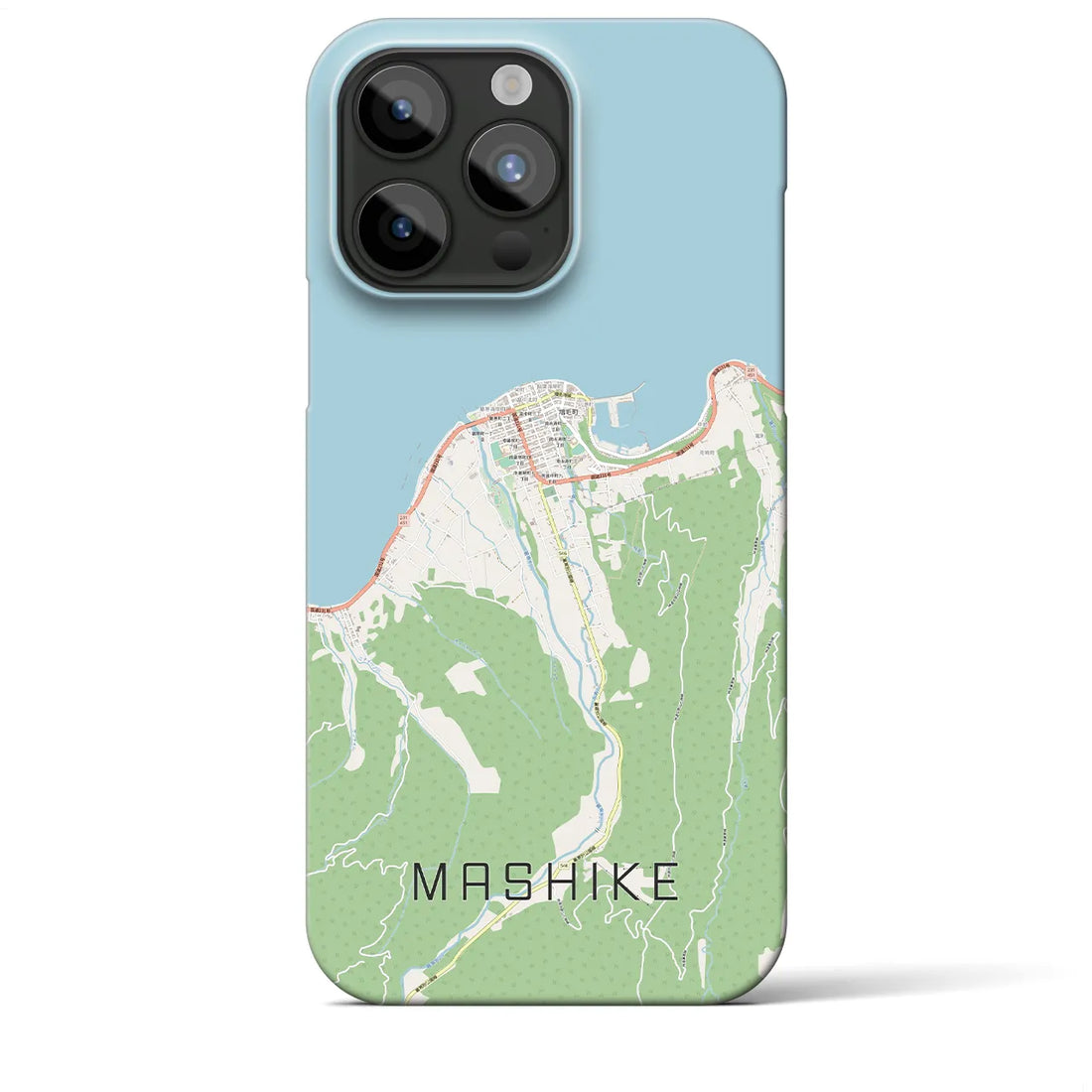 【増毛】地図柄iPhoneケース（バックカバータイプ・ナチュラル）iPhone 15 Pro Max 用