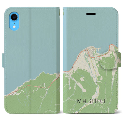 【増毛（北海道）】地図柄iPhoneケース（手帳タイプ）ナチュラル・iPhone XR 用
