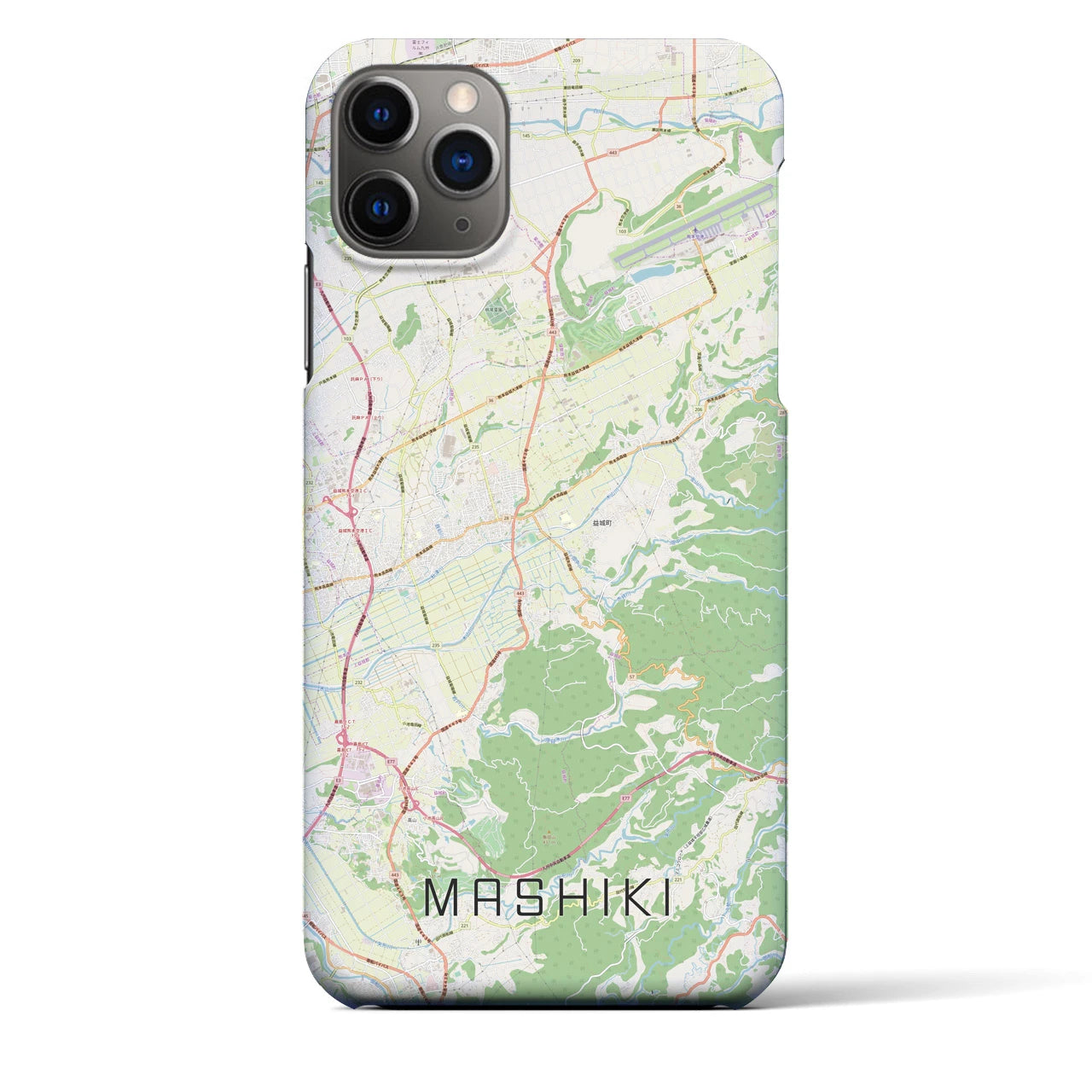 【益城】地図柄iPhoneケース（バックカバータイプ・ナチュラル）iPhone 11 Pro Max 用