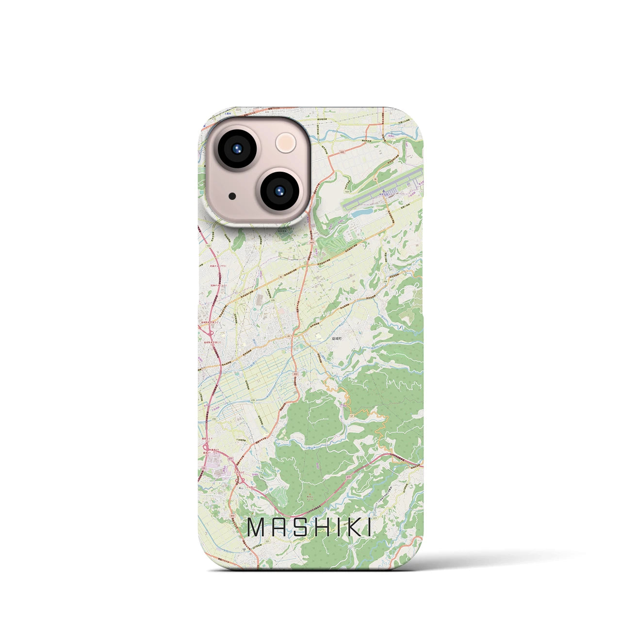 【益城】地図柄iPhoneケース（バックカバータイプ・ナチュラル）iPhone 13 mini 用