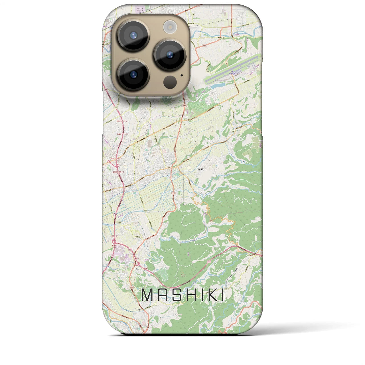 【益城】地図柄iPhoneケース（バックカバータイプ・ナチュラル）iPhone 14 Pro Max 用