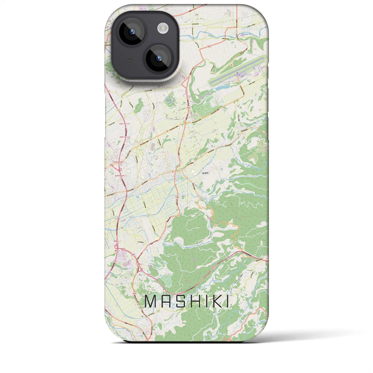 【益城】地図柄iPhoneケース（バックカバータイプ・ナチュラル）iPhone 14 Plus 用