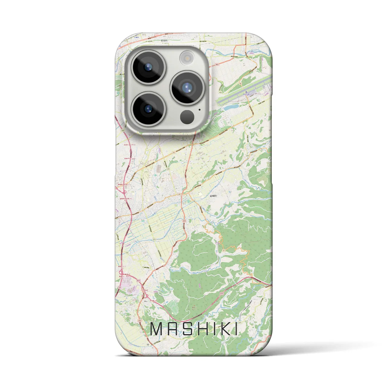 【益城】地図柄iPhoneケース（バックカバータイプ・ナチュラル）iPhone 15 Pro 用