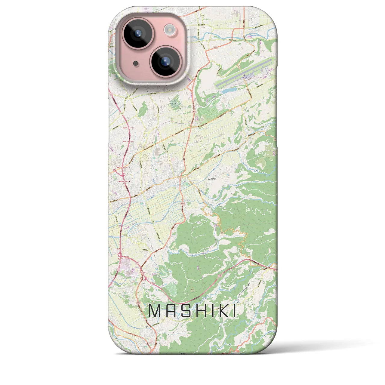 【益城】地図柄iPhoneケース（バックカバータイプ・ナチュラル）iPhone 15 Plus 用