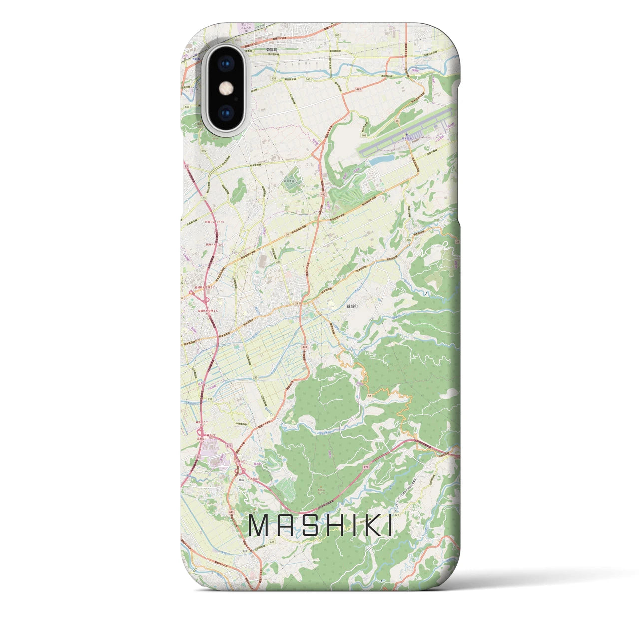 【益城】地図柄iPhoneケース（バックカバータイプ・ナチュラル）iPhone XS Max 用