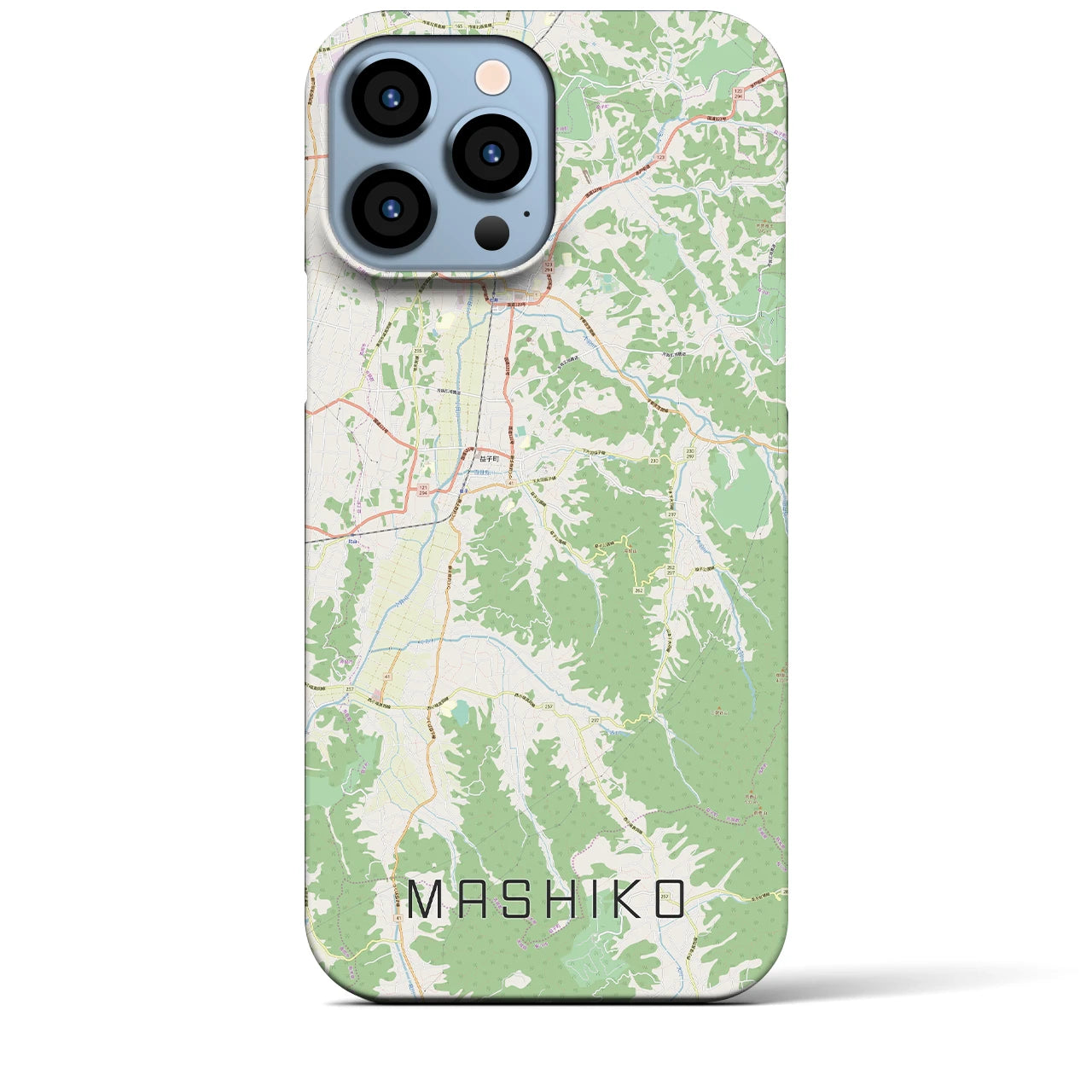 【益子】地図柄iPhoneケース（バックカバータイプ・ナチュラル）iPhone 13 Pro Max 用