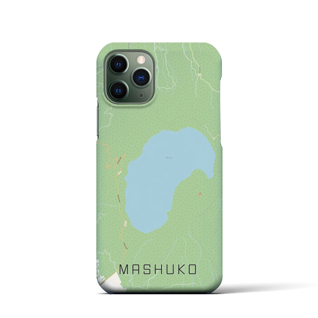 【摩周湖】地図柄iPhoneケース（バックカバータイプ・ナチュラル）iPhone 11 Pro 用
