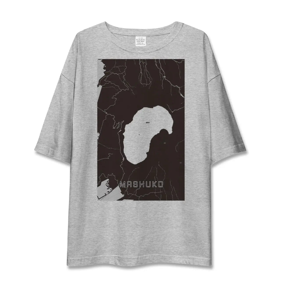 【摩周湖（北海道）】地図柄ビッグシルエットTシャツ