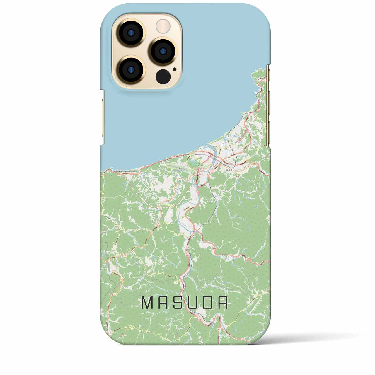 【益田】地図柄iPhoneケース（バックカバータイプ・ナチュラル）iPhone 12 Pro Max 用