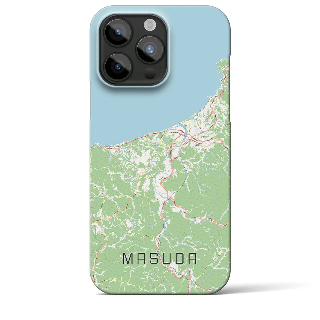 【益田】地図柄iPhoneケース（バックカバータイプ・ナチュラル）iPhone 15 Pro Max 用