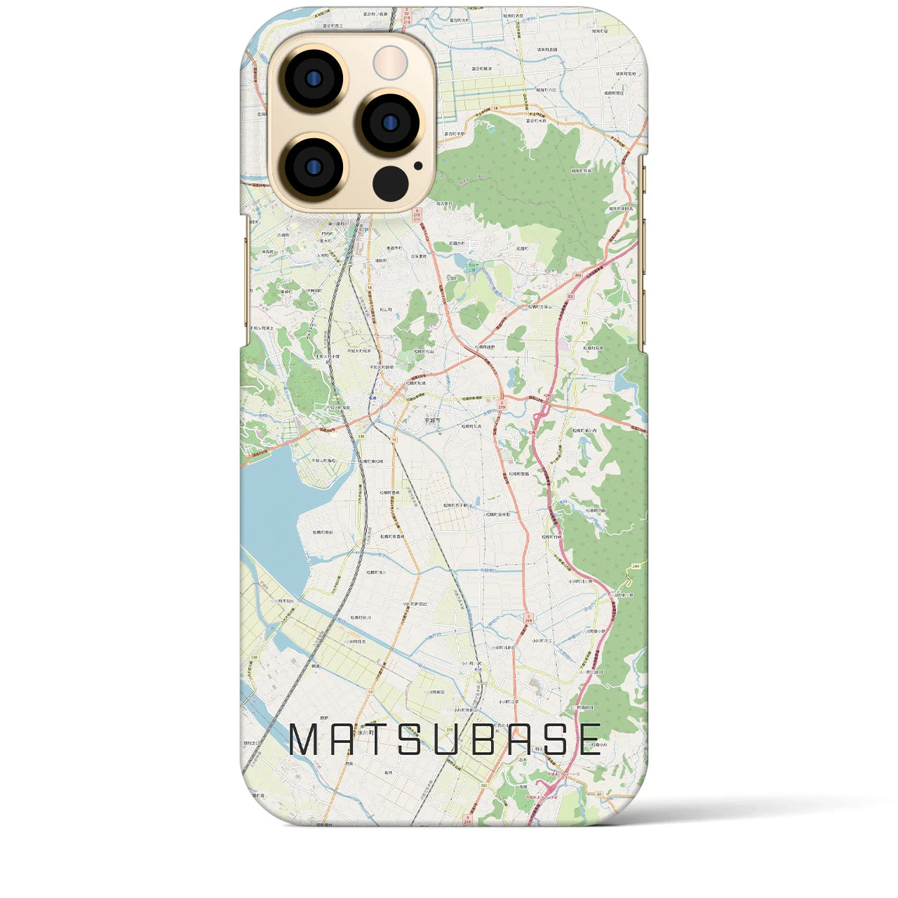 【松橋】地図柄iPhoneケース（バックカバータイプ・ナチュラル）iPhone 12 Pro Max 用