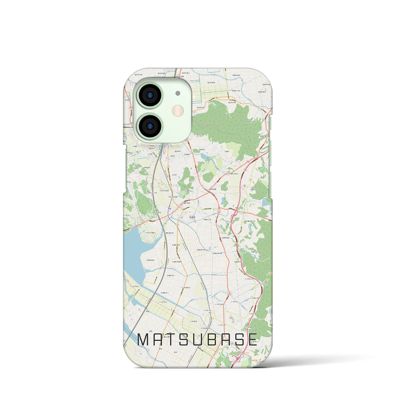 【松橋】地図柄iPhoneケース（バックカバータイプ・ナチュラル）iPhone 12 mini 用