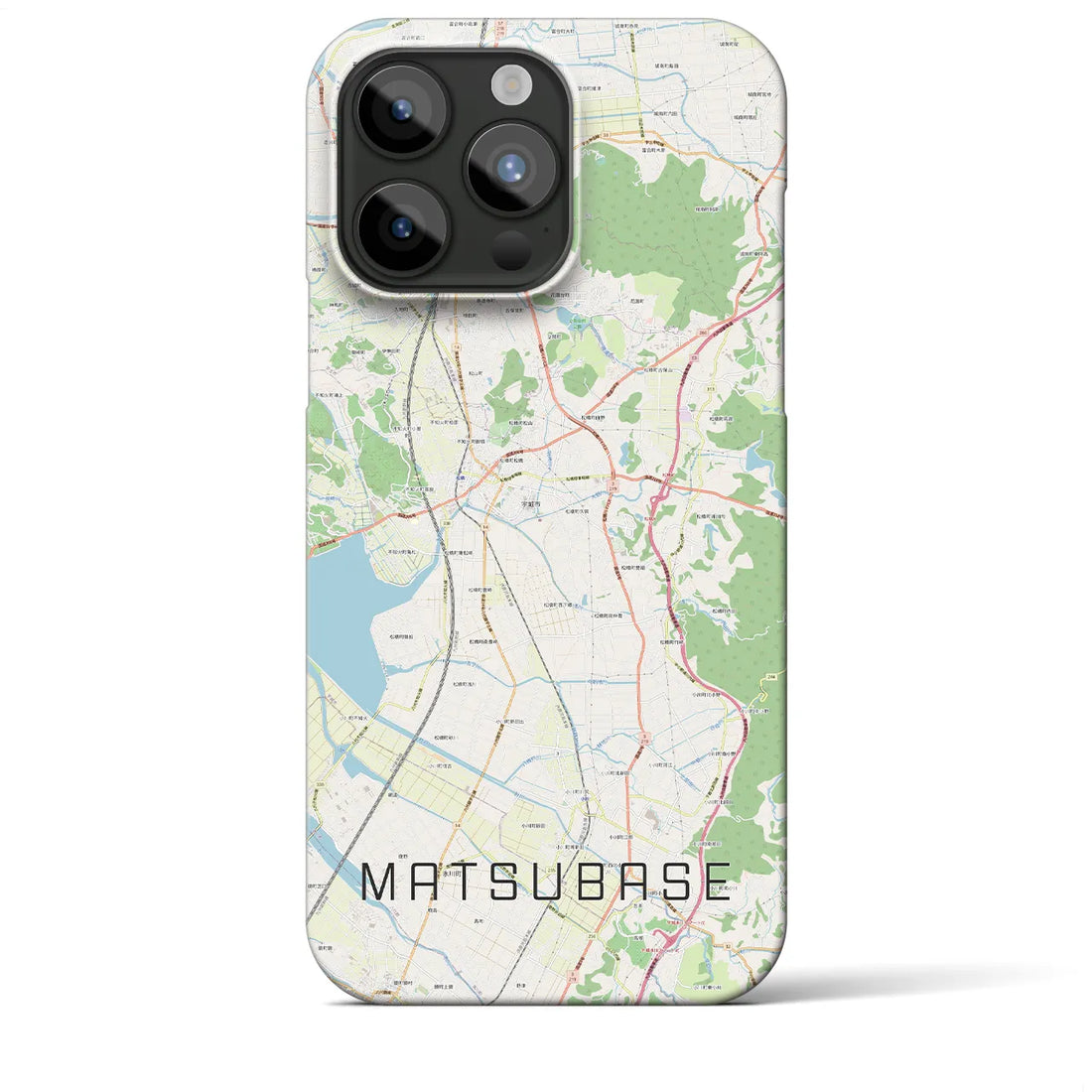 【松橋】地図柄iPhoneケース（バックカバータイプ・ナチュラル）iPhone 15 Pro Max 用
