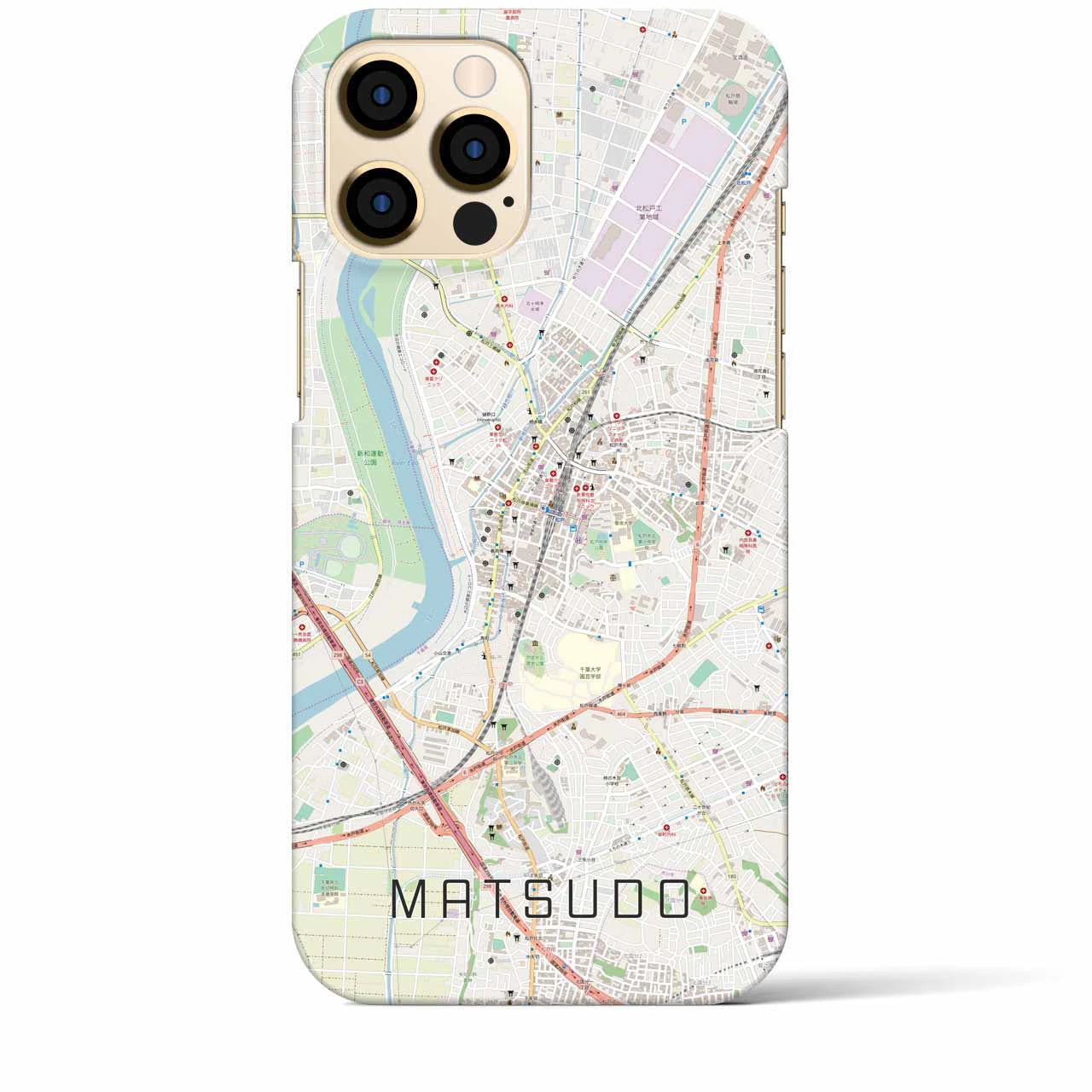 【松戸】地図柄iPhoneケース（バックカバータイプ・ナチュラル）iPhone 12 Pro Max 用