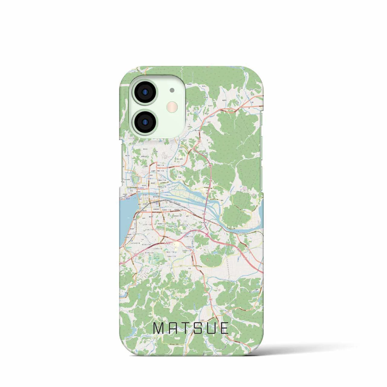【松江】地図柄iPhoneケース（バックカバータイプ・ナチュラル）iPhone 12 mini 用