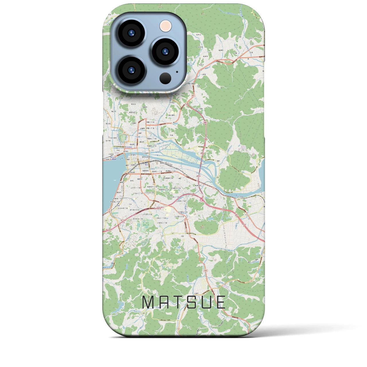 【松江】地図柄iPhoneケース（バックカバータイプ・ナチュラル）iPhone 13 Pro Max 用