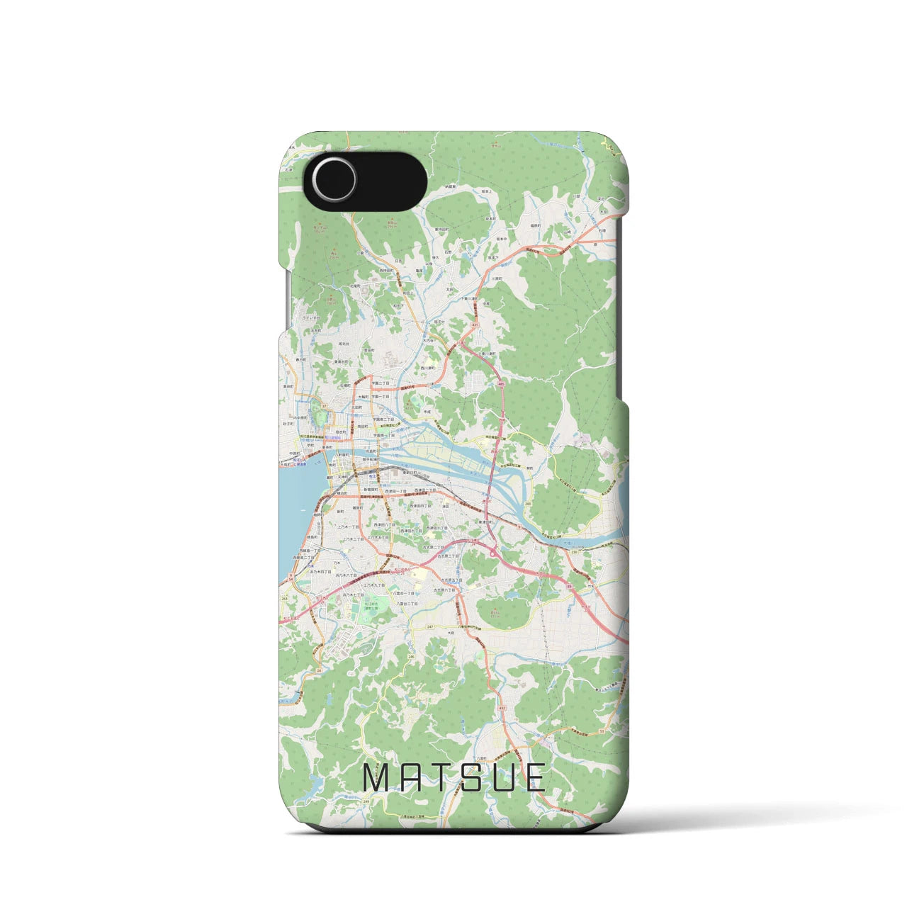 【松江】地図柄iPhoneケース（バックカバータイプ・ナチュラル）iPhone SE（第3 / 第2世代） / 8 / 7 / 6s / 6 用