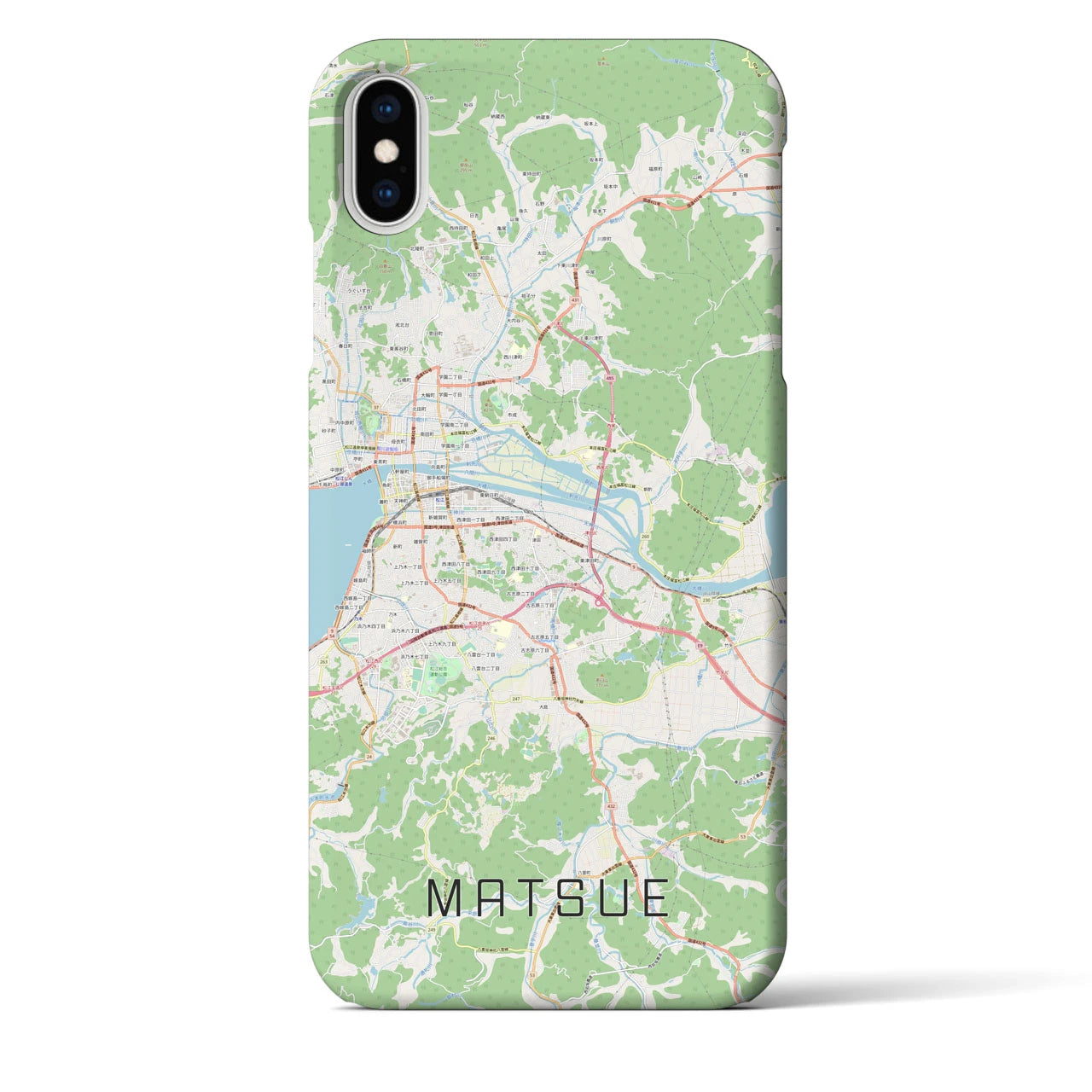 【松江】地図柄iPhoneケース（バックカバータイプ・ナチュラル）iPhone XS Max 用