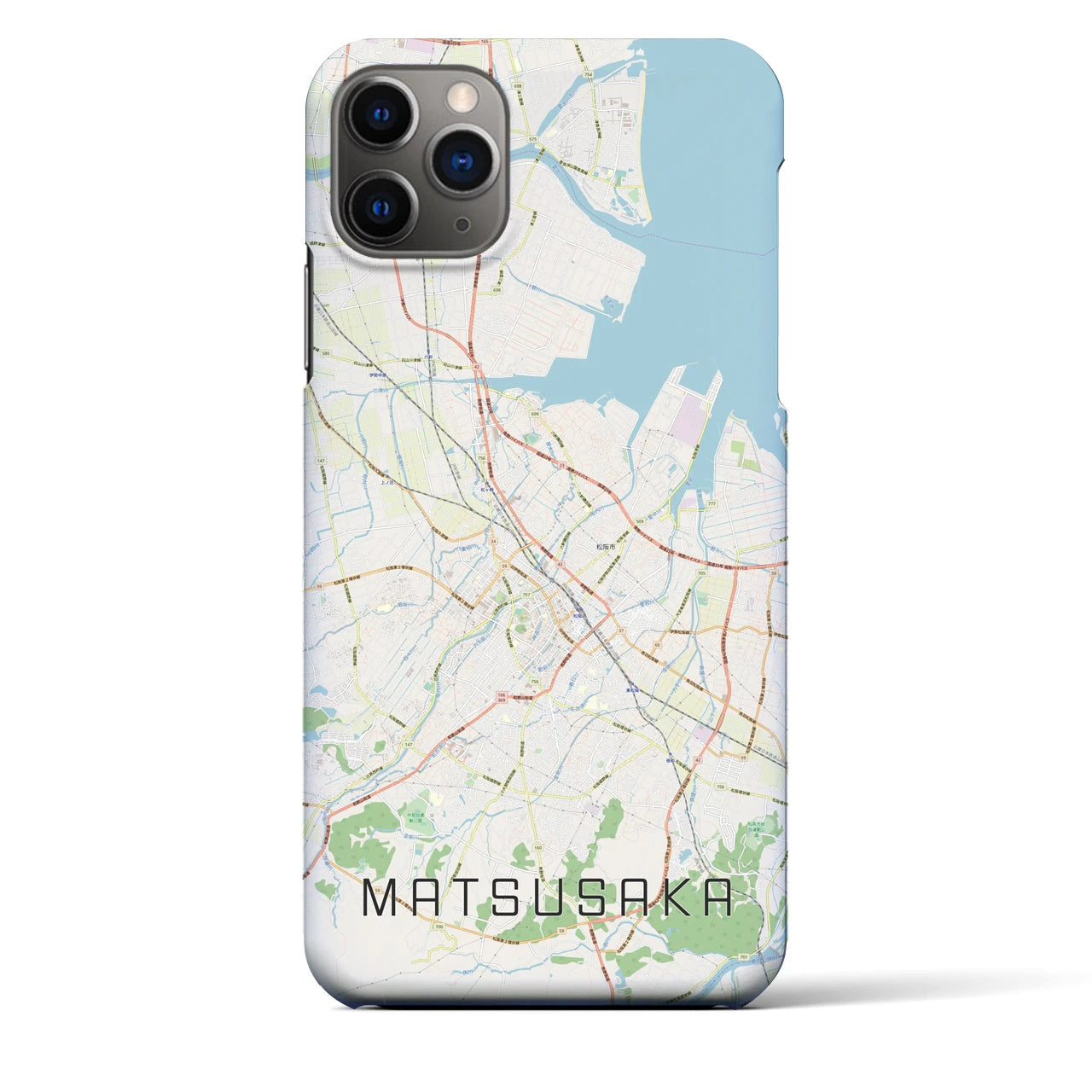 【松阪】地図柄iPhoneケース（バックカバータイプ・ナチュラル）iPhone 11 Pro Max 用