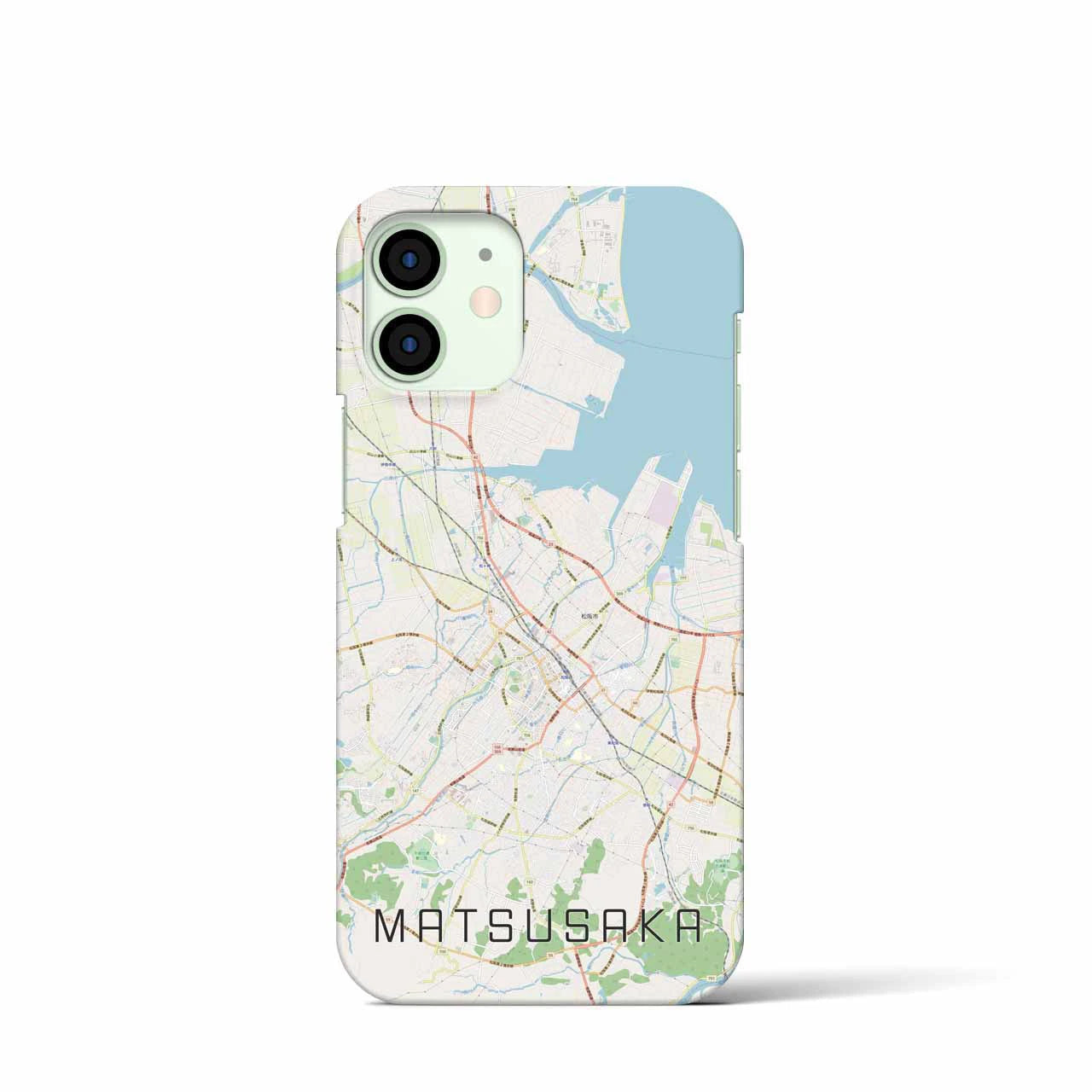 【松阪】地図柄iPhoneケース（バックカバータイプ・ナチュラル）iPhone 12 mini 用