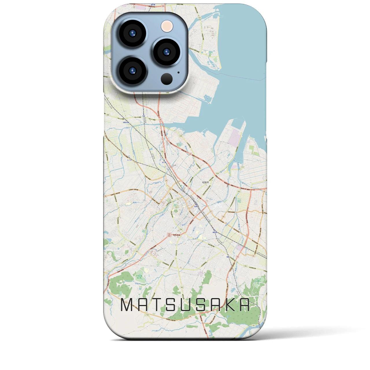 【松阪】地図柄iPhoneケース（バックカバータイプ・ナチュラル）iPhone 13 Pro Max 用