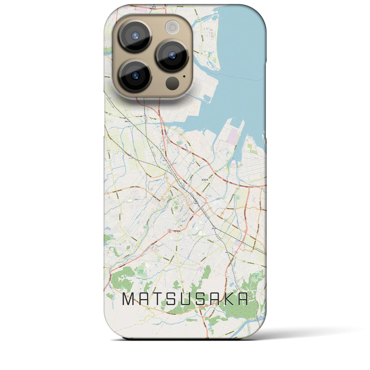 【松阪】地図柄iPhoneケース（バックカバータイプ・ナチュラル）iPhone 14 Pro Max 用