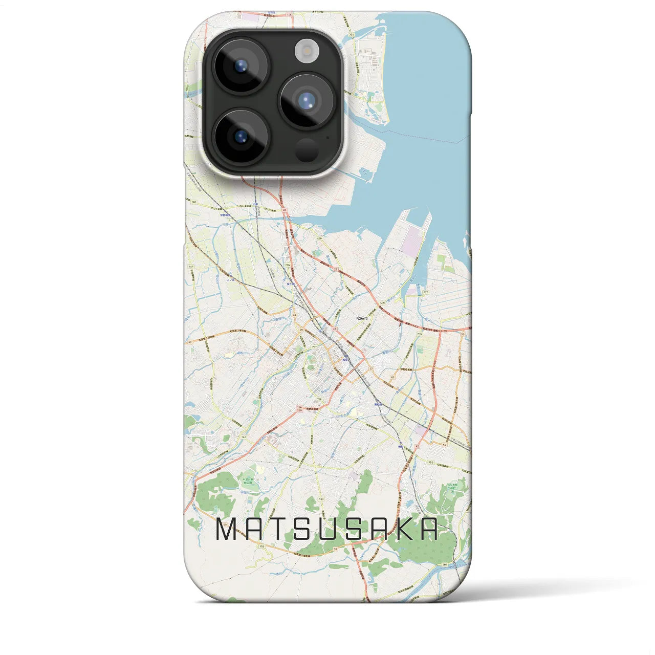 【松阪】地図柄iPhoneケース（バックカバータイプ・ナチュラル）iPhone 15 Pro Max 用