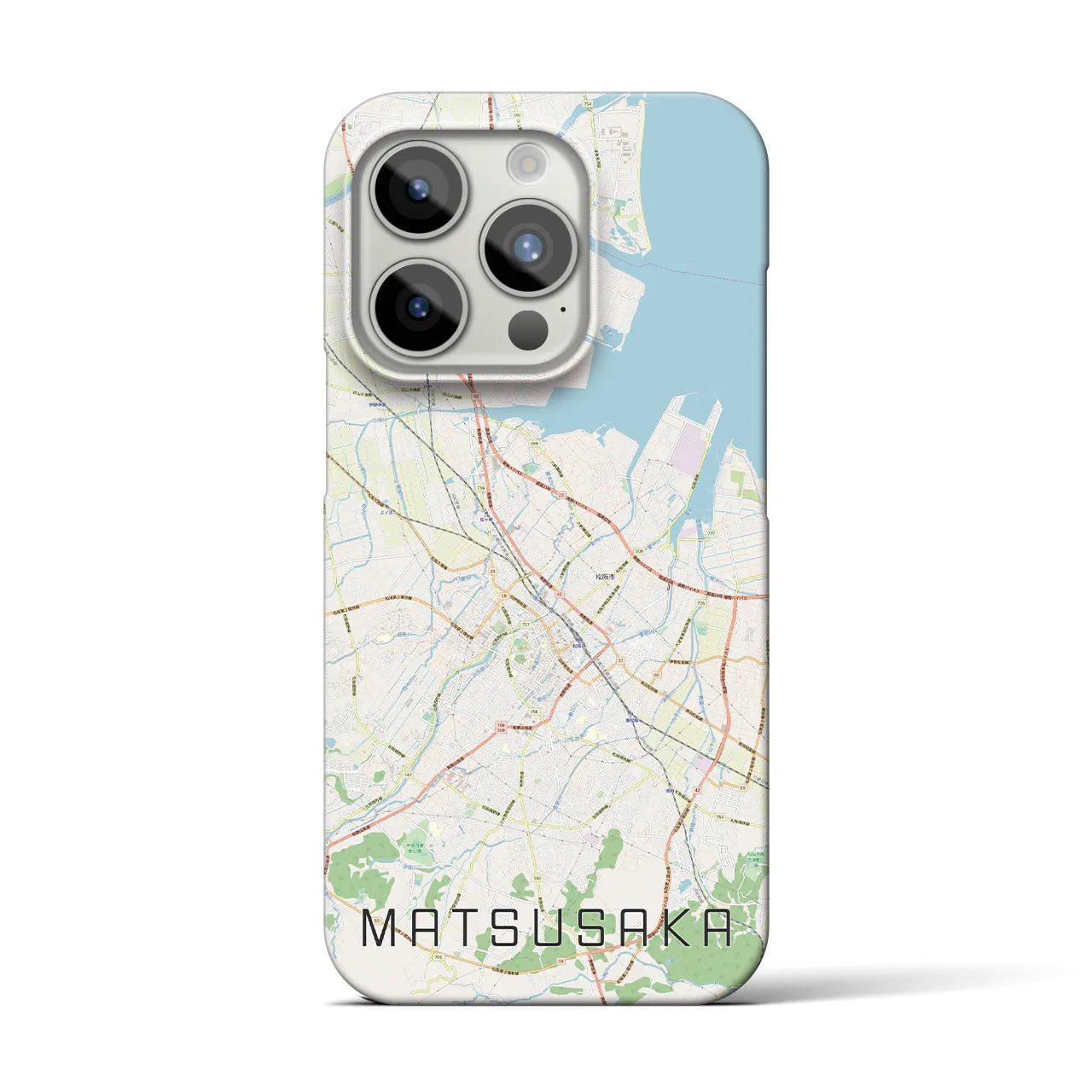 【松阪】地図柄iPhoneケース（バックカバータイプ・ナチュラル）iPhone 15 Pro 用
