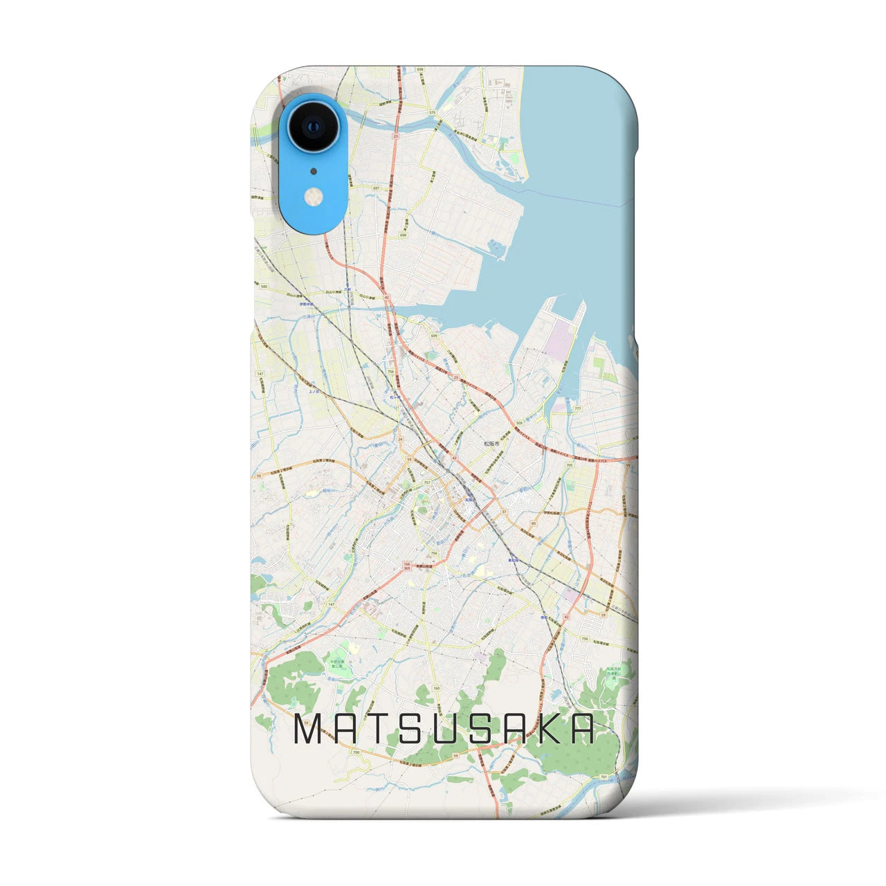 【松阪】地図柄iPhoneケース（バックカバータイプ・ナチュラル）iPhone XR 用