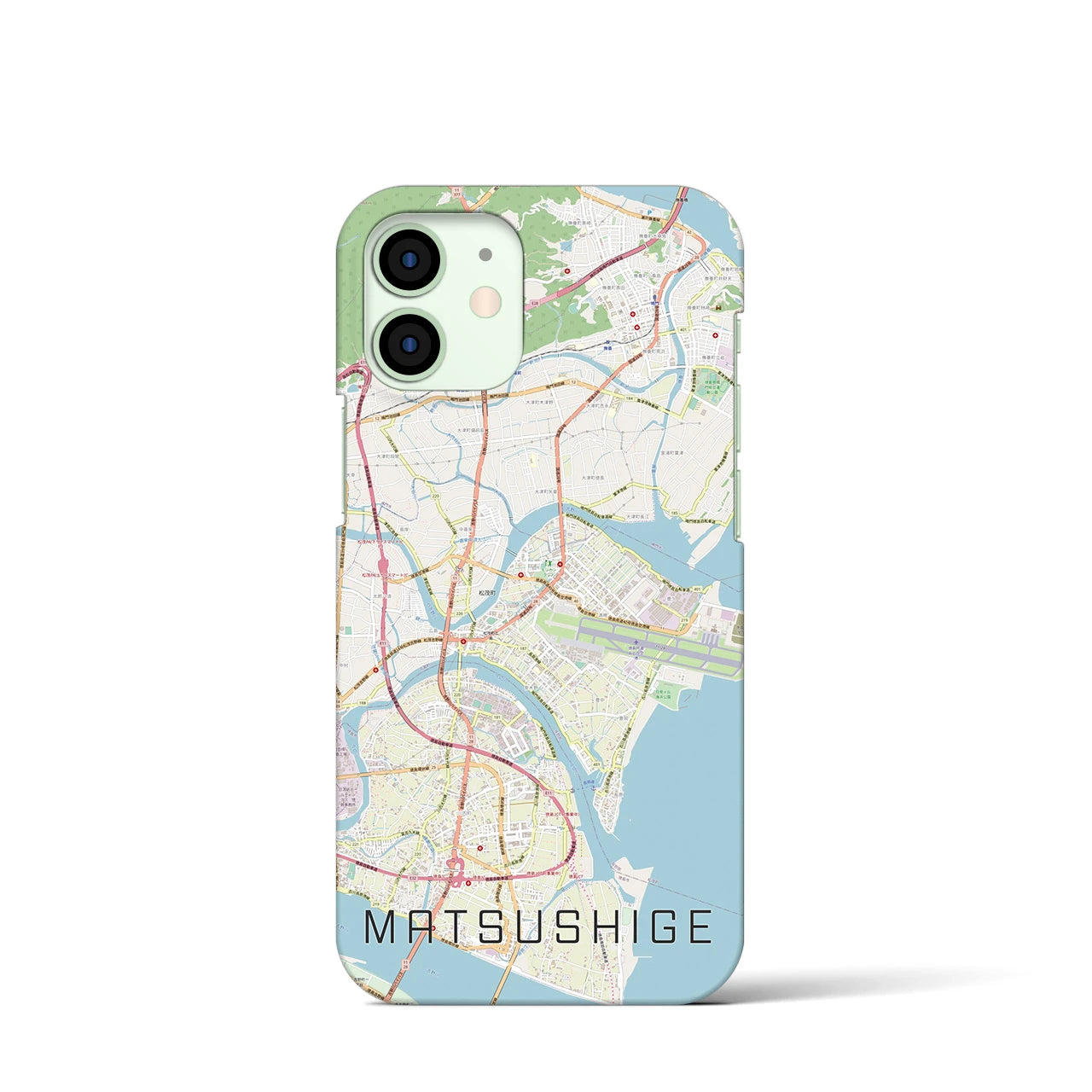 【松茂】地図柄iPhoneケース（バックカバータイプ・ナチュラル）iPhone 12 mini 用