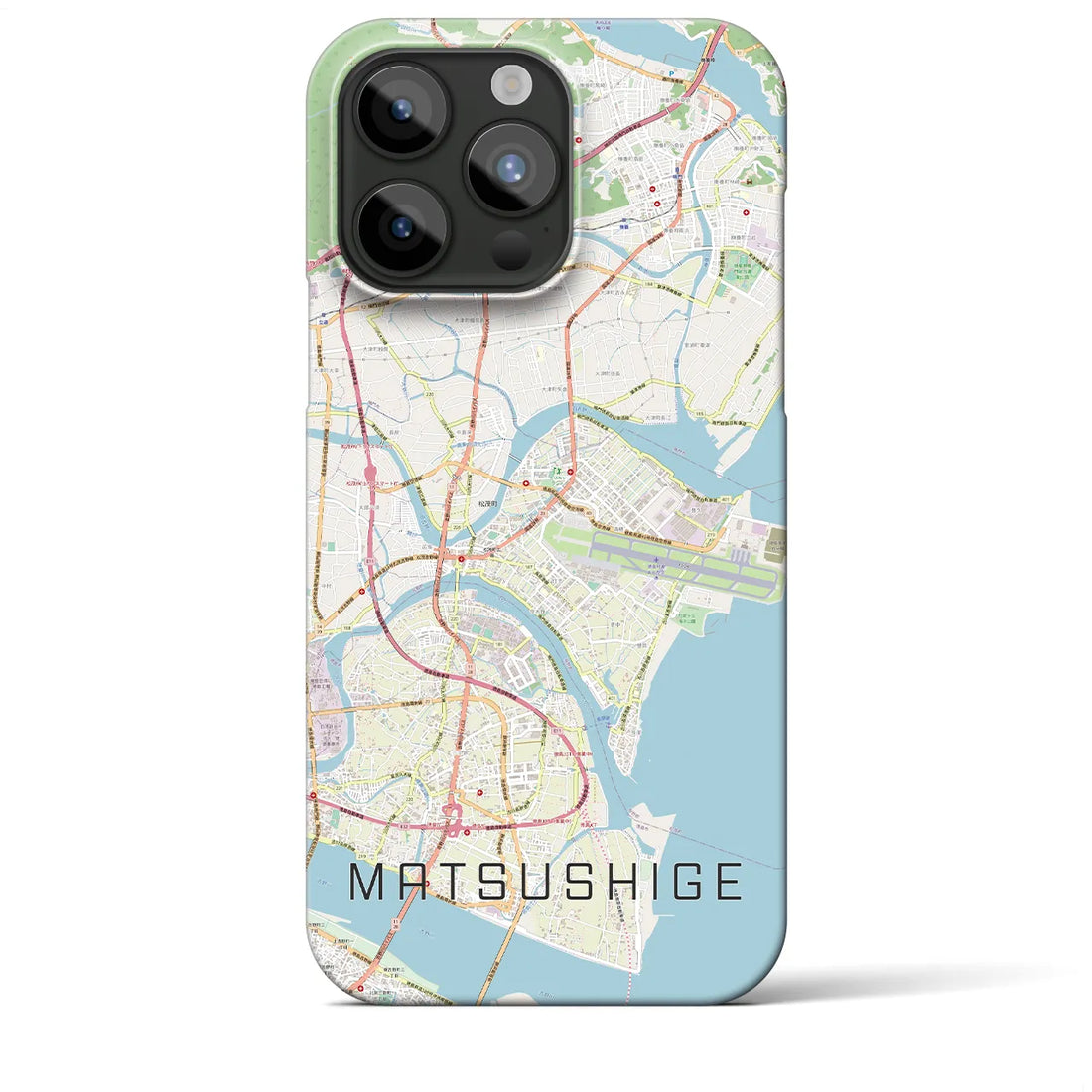 【松茂】地図柄iPhoneケース（バックカバータイプ・ナチュラル）iPhone 15 Pro Max 用