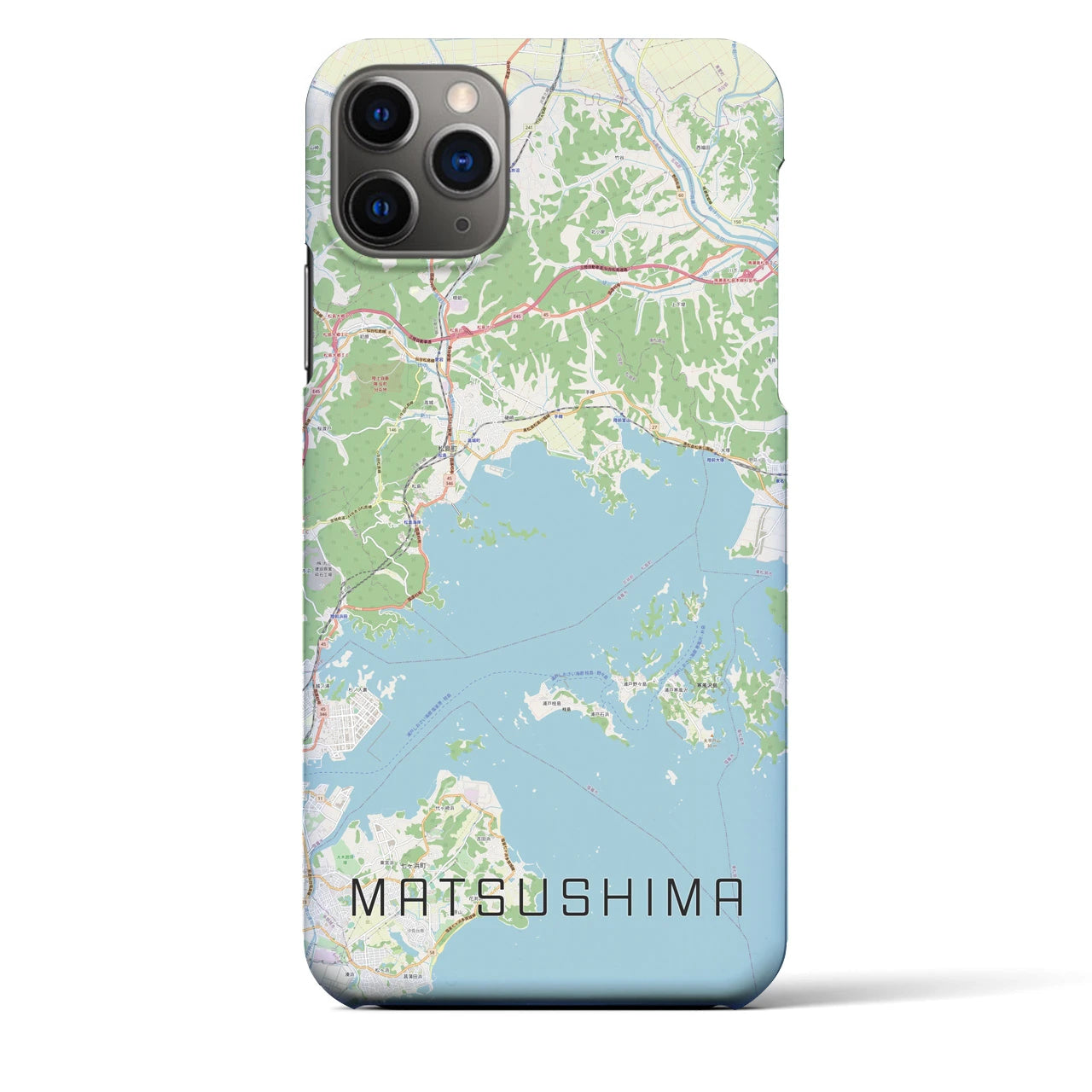 【松島】地図柄iPhoneケース（バックカバータイプ・ナチュラル）iPhone 11 Pro Max 用