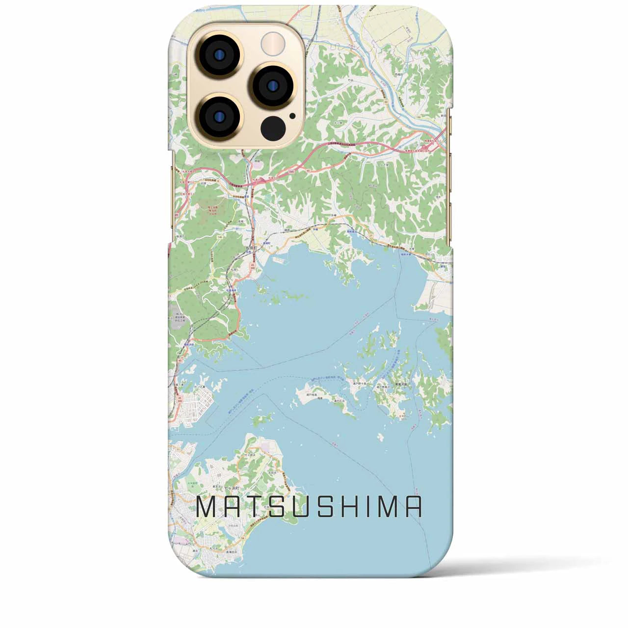 【松島】地図柄iPhoneケース（バックカバータイプ・ナチュラル）iPhone 12 Pro Max 用