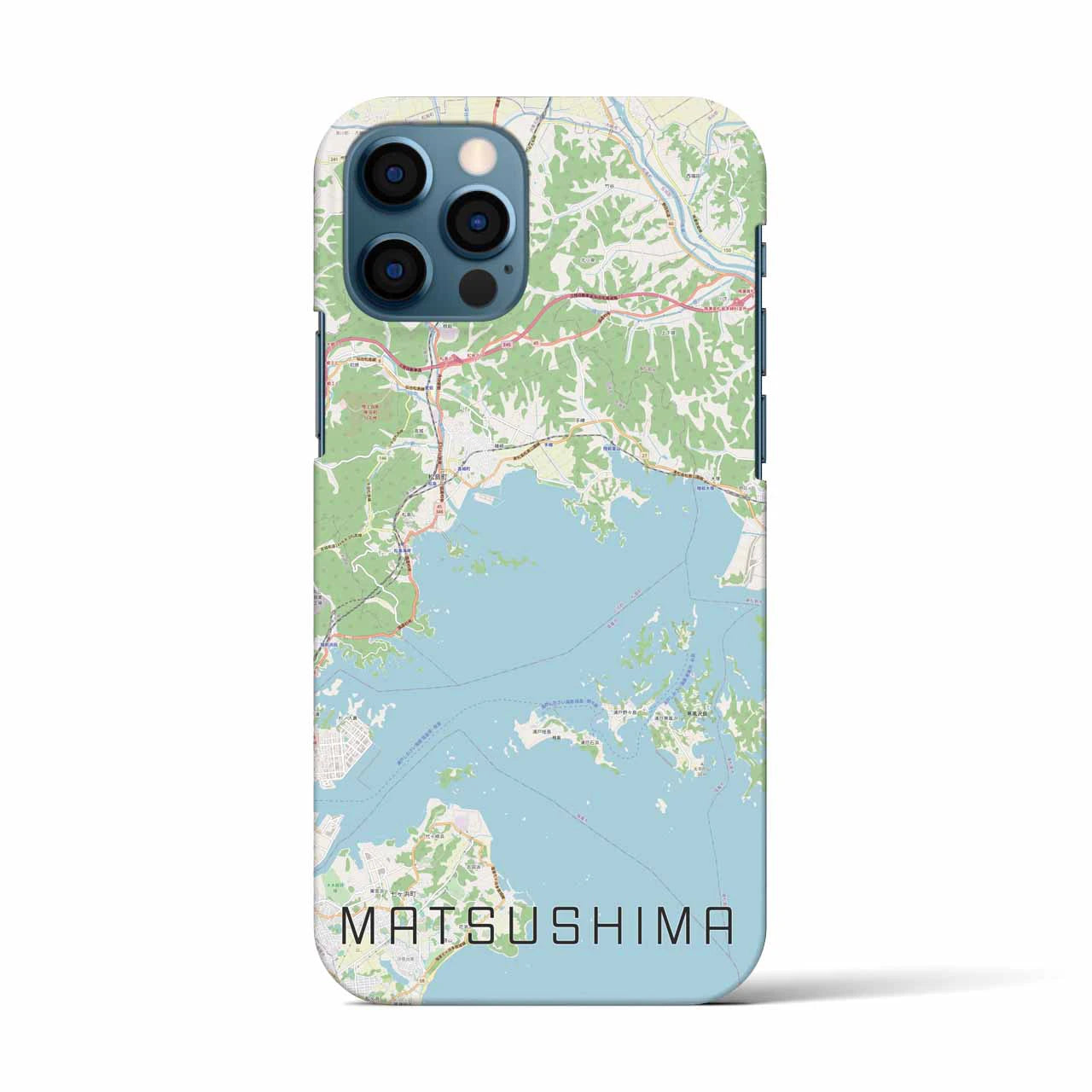 【松島】地図柄iPhoneケース（バックカバータイプ・ナチュラル）iPhone 12 / 12 Pro 用