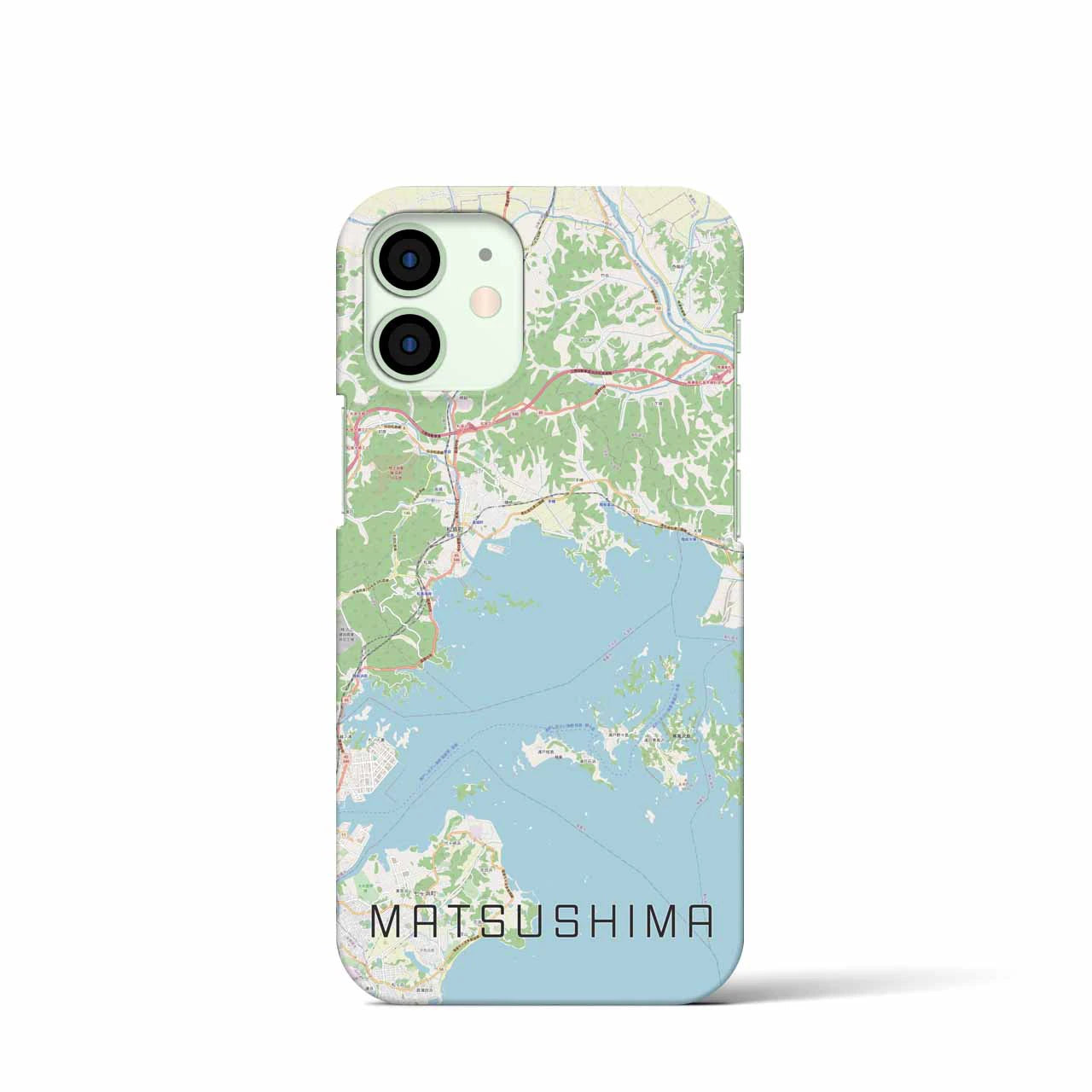 【松島】地図柄iPhoneケース（バックカバータイプ・ナチュラル）iPhone 12 mini 用