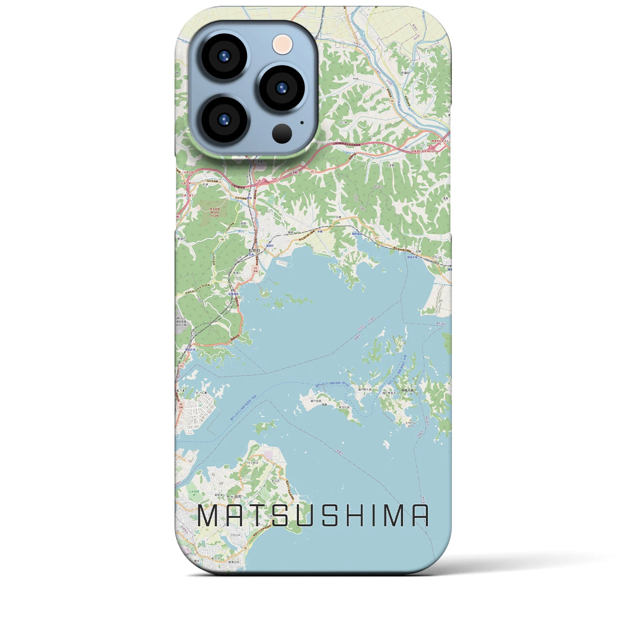 【松島】地図柄iPhoneケース（バックカバータイプ・ナチュラル）iPhone 13 Pro Max 用